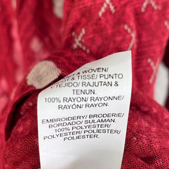 Lucky Brand Womens Plus XXLEmbroidered Boho Peasant Blouse Shirt 3/4 Sleeve - Picture 4 of 9